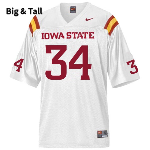 Iowa State Cyclones Men's #34 Blaze Doxzon Nike NCAA Authentic White Big & Tall College Stitched Football Jersey VV42C76IP